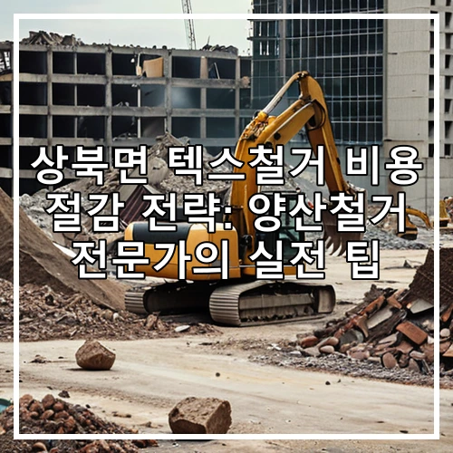 상북면 텍스철거 비용 절감 전략: 양산철거 전문가의 실전 팁